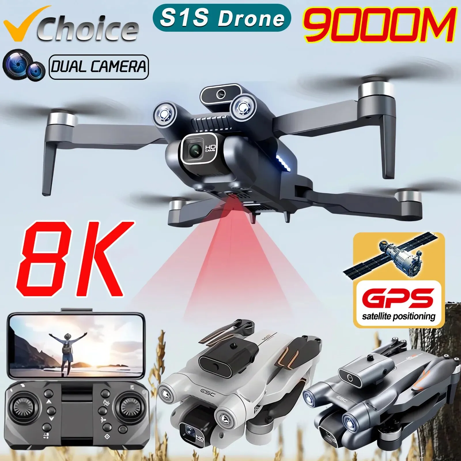 Drone Cinematic - S1S Drone kamera GPS 5G 8K