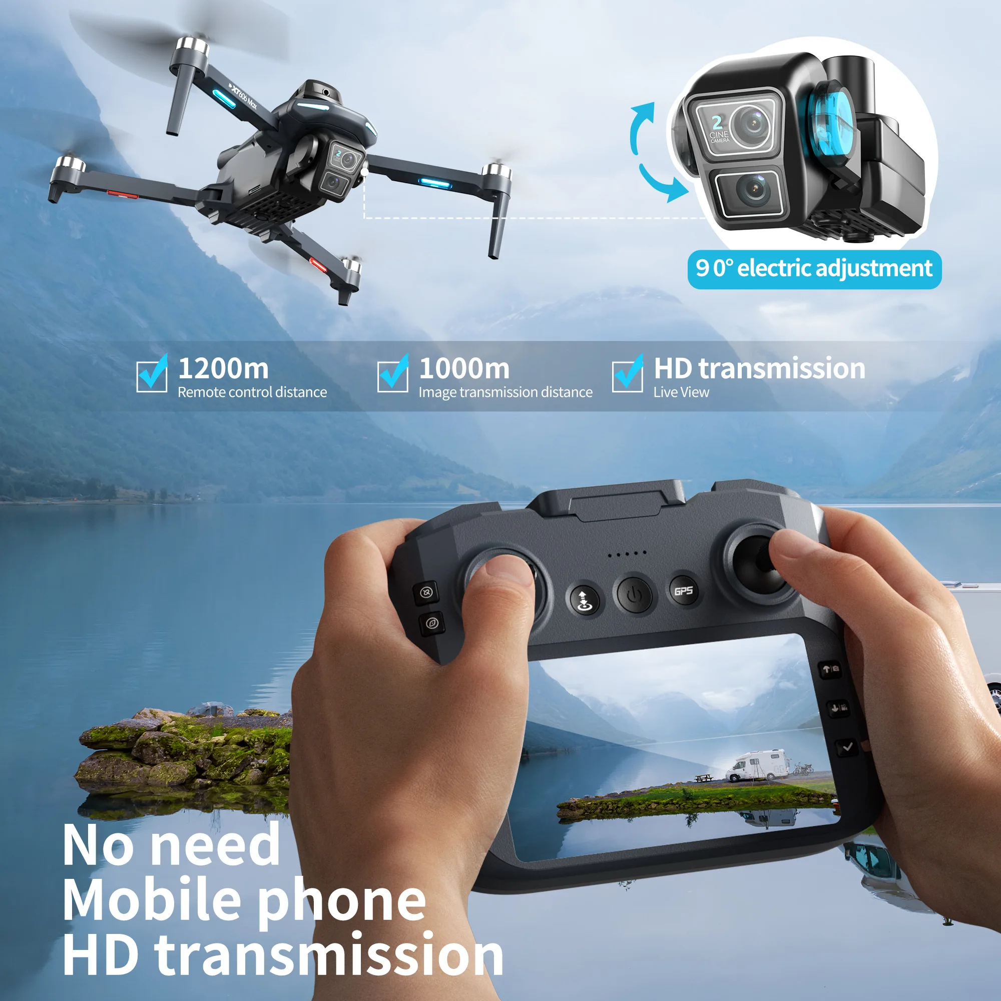 Drone Profesional Lenovo XT606 - Drone Photogrammetry ulasan dan harga